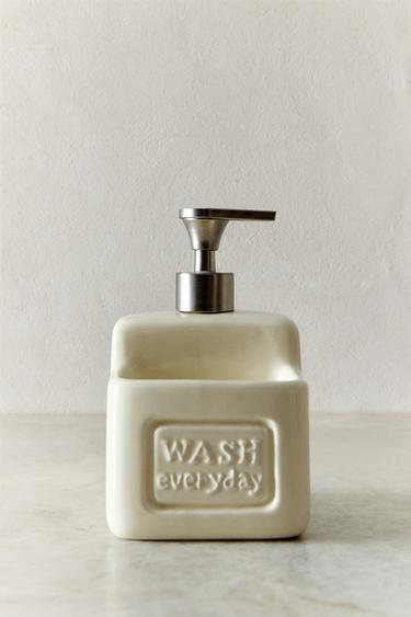 WASHING-UP LIQUID DISPENSER WITH CONTAINER - Cream by Zara