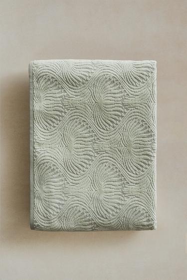 MOSAIC JACQUARD BATH TOWEL - Sea green by Zara