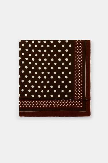 SPOTTED PRINTED SCARF - Brown by Zara
