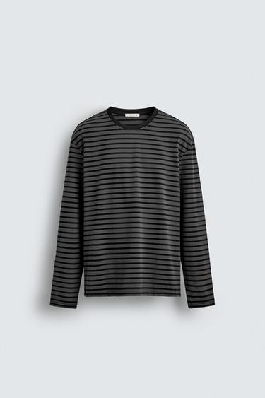 INTERLOCK STRIPED T-SHIRT - striped by Zara