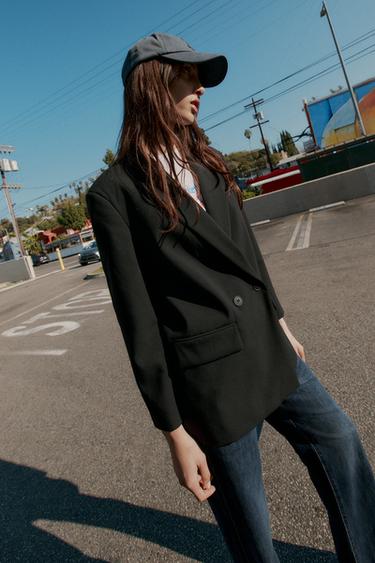 OVERSIZE DOUBLE-BREASTED BLAZER - Black by Zara