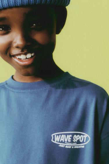 SLOGAN T-SHIRT AND BERMUDA SHORTS SET - Blue by Zara