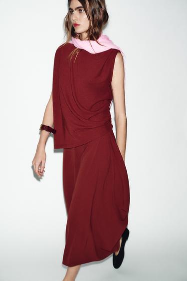 ASYMMETRIC LONG DRESS - Brick by Zara
