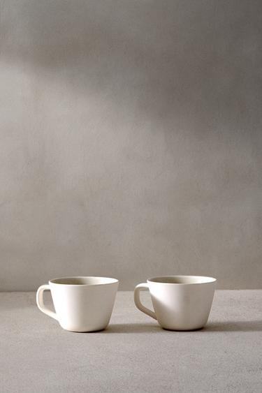 SET OF 2 - CUP 22 cl - ecru-white by Zara