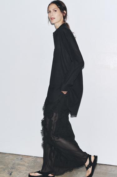 ZW COLLECTION OVERSIZE SHIRT - Black by Zara