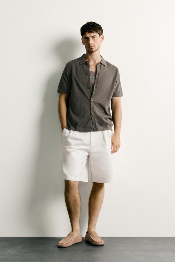 RELAXED FIT KNIT SHIRT - Grey green by Zara - Image 0