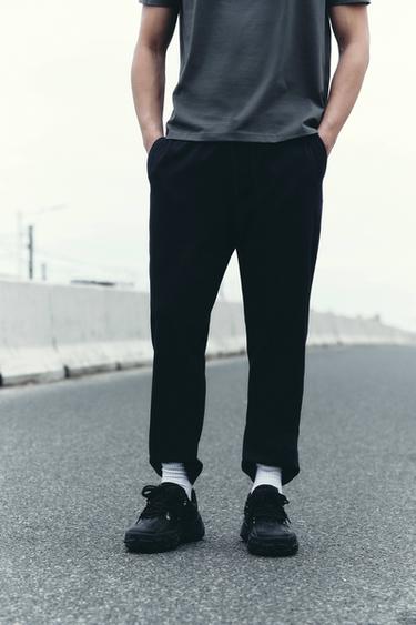 COMFORT JOGGER WAIST TROUSERS - Navy blue by Zara