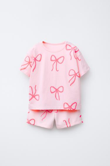 PRINTED T-SHIRT AND BERMUDA SHORTS SET - Pink by Zara - Image 0