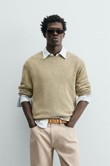 COTTON BLEND TWISTED YARN JUMPER - pistachio green by Zara