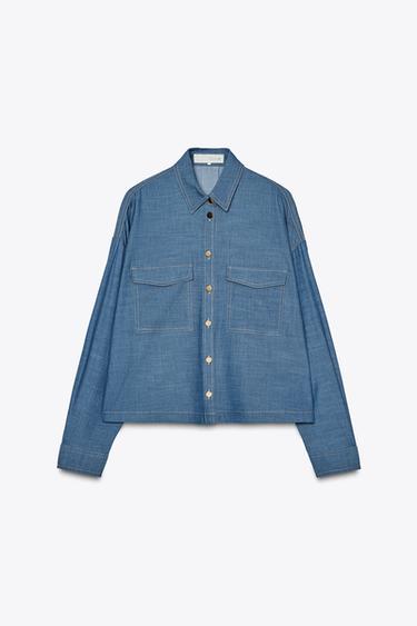 PATCH POCKET SHIRT - Blue by Zara