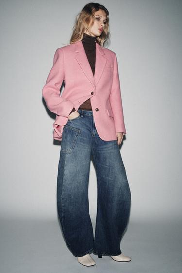 ZW COLLECTION LOW-RISE RELAXED JEANS - Blue by Zara