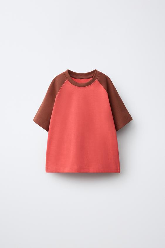 RAGLAN SLEEVE T-SHIRT - Red / Coral by Zara - Image 0