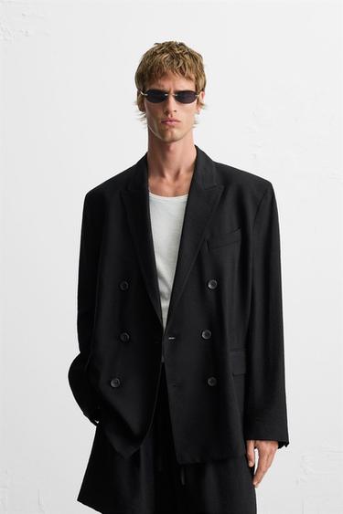 RELAXED FIT FLUID BLAZER - Blue by Zara