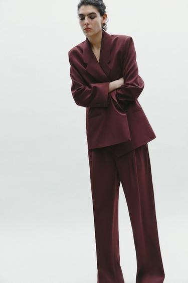 TROUSERS WITH DOUBLE PLEAT - Reddish by Zara - Image 0