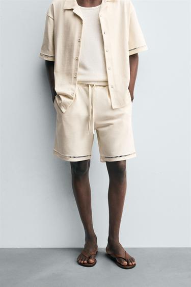 COMFORT STITCH BERMUDA SHORTS - Oyster-white by Zara