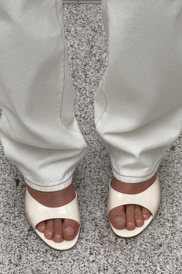PATENT EFFECT SANDALS - White by Zara