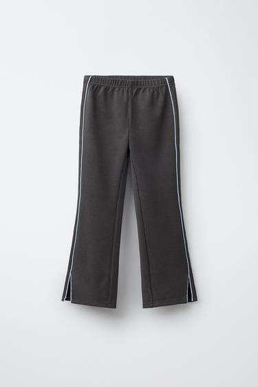 RIBBED FLARE TROUSERS WITH MODAL - Chocolate by Zara
