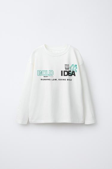 GRAFFITI TEXT T-SHIRT - Oyster-white by Zara - Image 0
