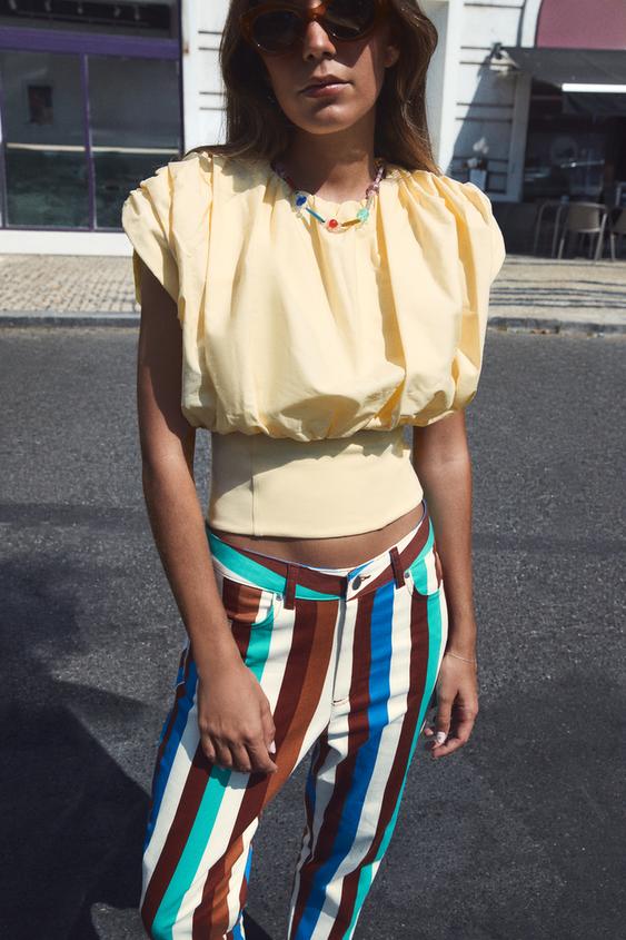 CONTRAST BALLOON TOP - Yellow by Zara - Image 0