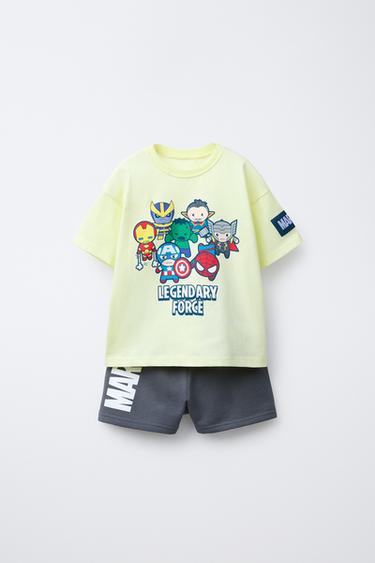 THE AVENGERS © MARVEL JOGGING T-SHIRT AND BERMUDA SHORTS SET - Anthracite grey by Zara