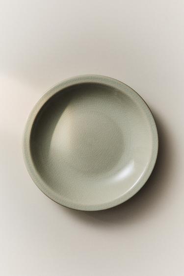 ENAMELLED STONEWARE SOUP PLATE - Sea green by Zara