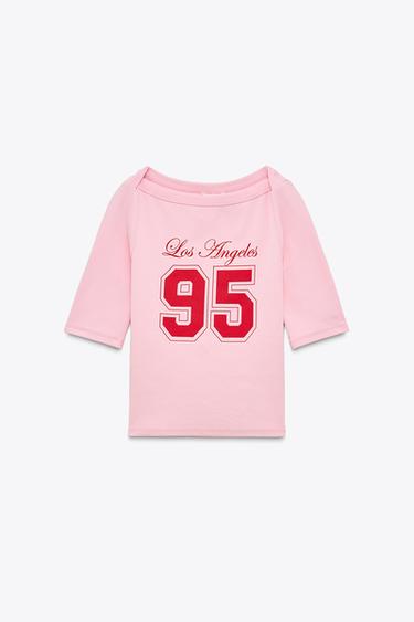 VARSITY T-SHIRT - Pink by Zara