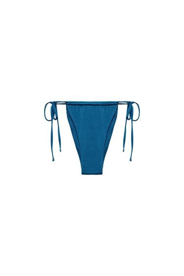 PLAIN CURTAIN BIKINI BOTTOMS - Blue by Zara