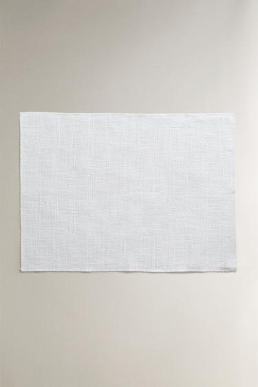 TEXTURED LINEN PLACEMAT - White by Zara