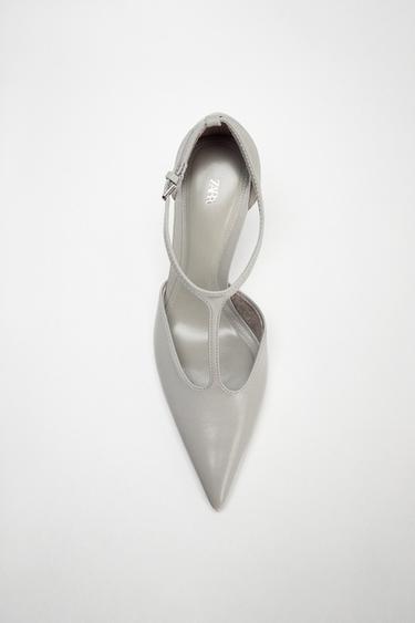 STRAPPY HIGH-HEEL SHOES - Light grey by Zara