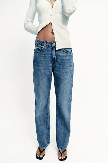 JEANS Z1975 STRAIGHT HIGH-WAIST LONG LENGTH - Mid-blue by Zara