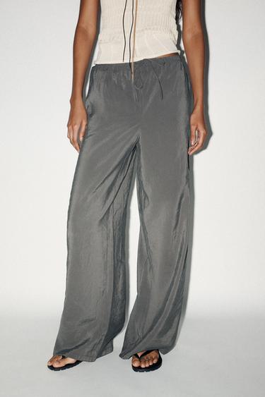 FLOWING PALAZZO TROUSERS - Blue marl by Zara