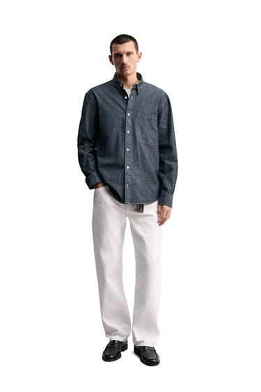 RELAXED FIT DENIM SHIRT - Blue by Zara