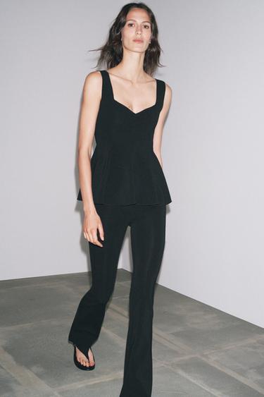 STRETCH FLARE TROUSERS - Black by Zara - Image 0