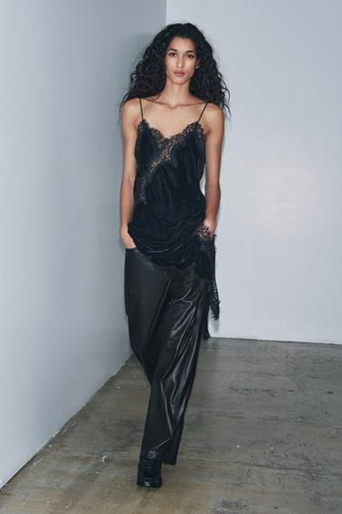 ZW COLLECTION BALLOON LEATHER EFFECT TROUSERS - Black by Zara