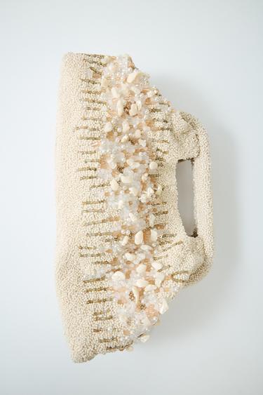 BEADED POUCH BAG - Ecru by Zara