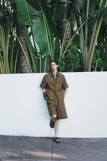 ZW COLLECTION SHIRT WITH POCKETS - Olive green by Zara - Image 0