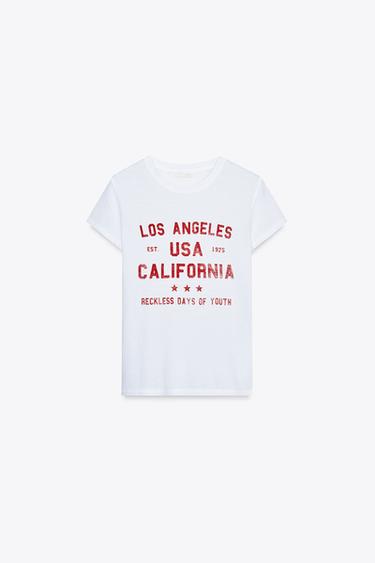 WASHED-EFFECT T-SHIRT - White by Zara