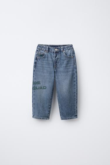 BAGGY TEXT JEANS - Mid-blue by Zara