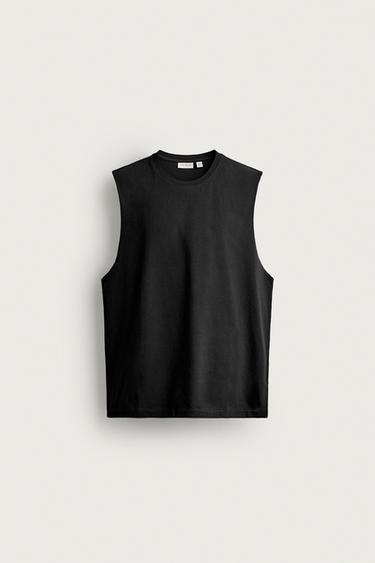 LIGHTWEIGHT RELAXED FIT TANK TOP - Black by Zara