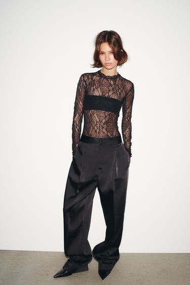 LACE BODYSUIT - Black by Zara