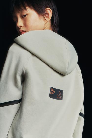 SPORTY INTERLOCK HOODIE - Grey green by Zara