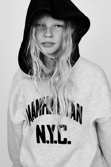 FLOCK SLOGAN HOODIE - Grey marl by Zara