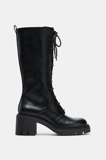 LACE-UP BOOTS - Black by Zara