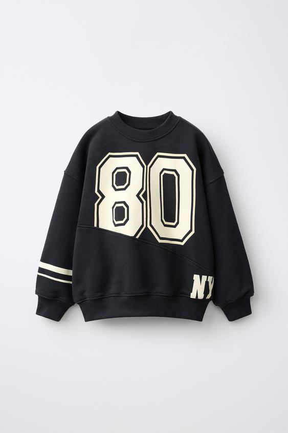 NUMBER PRINT SWEATSHIRT - Anthracite grey by Zara - Image 0