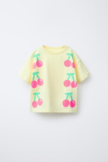 PRINTED T-SHIRT - Pastel yellow by Zara