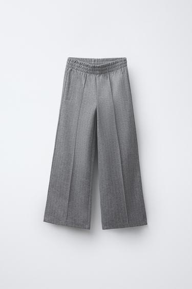 PINSTRIPED TROUSERS - Grey marl by Zara - Image 0