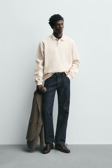 TEXTURED REGULAR FIT POLO SHIRT - Ecru by Zara