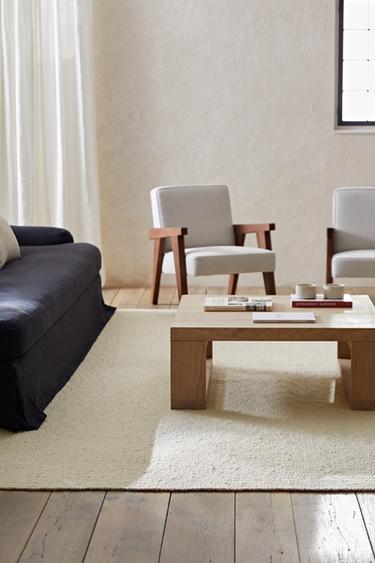 WAVY WOOL RUG - Oyster-white by Zara