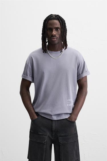 COMBINED PRINT T-SHIRT - Purple by Zara