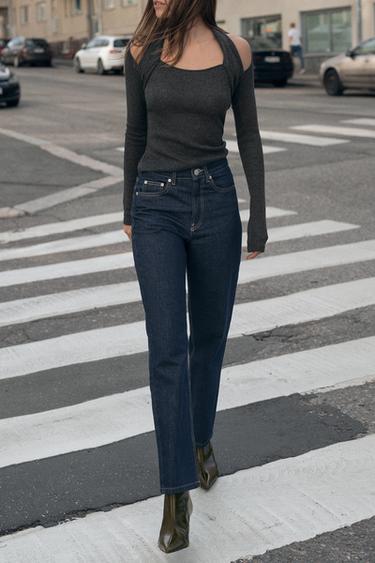 TRF MOM HIGH-WAIST JEANS - Dark indigo by Zara